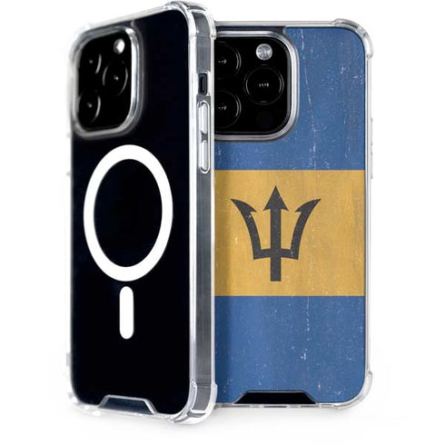 Barbados Flag Distressed iPhone 15 Pro MagSafe Case
